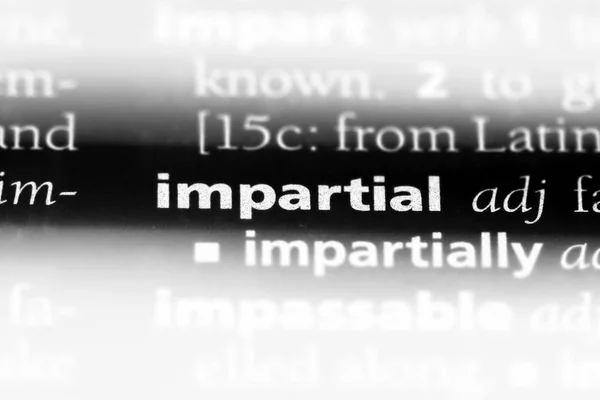 Kata Impartial Dalam Kamus Konsep Impartial — Stok Foto