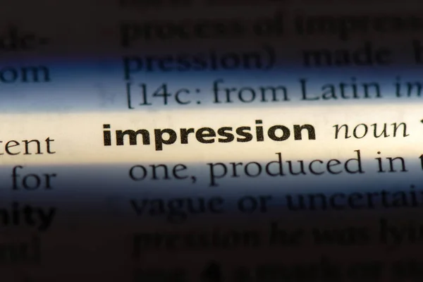 Impression Word Dictionary Impression Concept — Stock Photo, Image