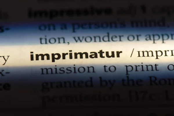 Imprimatur Słowo Słowniku Koncepcja Imprimatur — Zdjęcie stockowe
