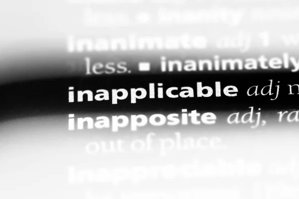 Palavra Inaplicável Dicionário Conceito Inaplicável — Fotografia de Stock