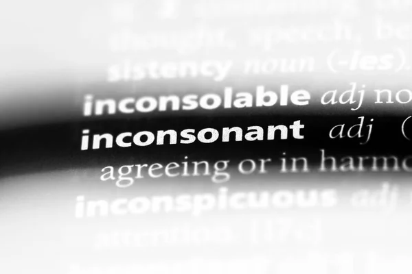 Inconsonant Word Dictionary Inconsonant Concept — Stock Photo, Image