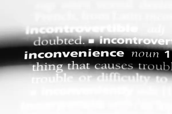 Inconvenience Word Dictionary Inconvenience Concept — Stock Photo, Image