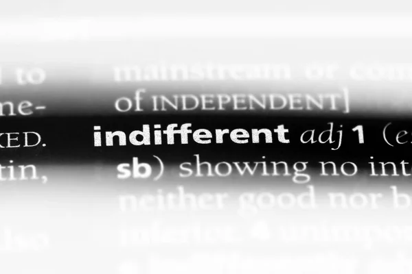 Indifferent Word Dictionary Indifferent Concept — Stock Photo, Image