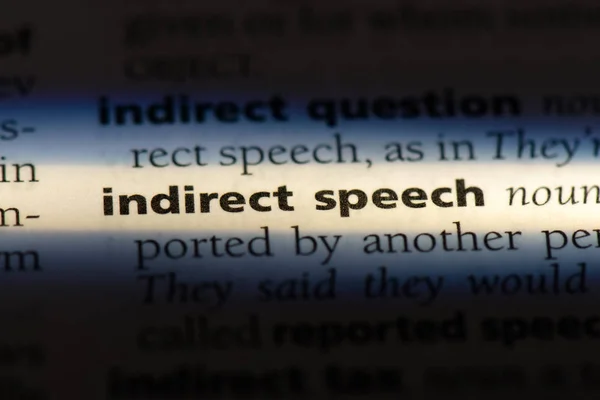 Indirect Speech Word Dictionary Indirect Speech Concept — Stock Photo, Image