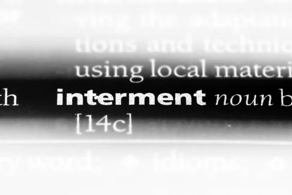사전에 Interment 단어입니다 Interment — 스톡 사진