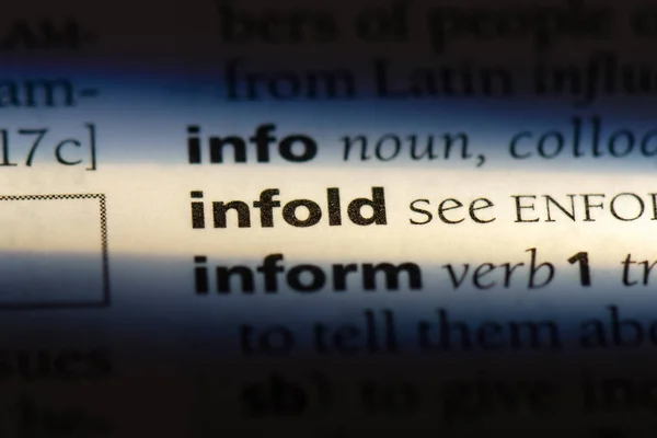 Infold 词典中的单词 Infold — 图库照片