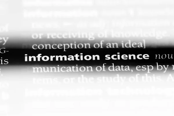 信息科学词在字典 信息科学概念 — 图库照片