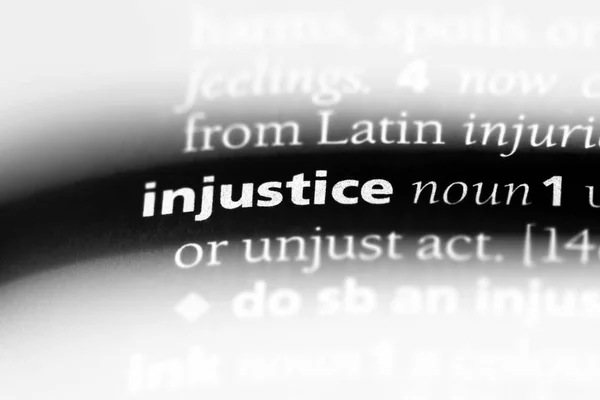 Palabra Injusticia Diccionario Concepto Injusticia — Foto de Stock