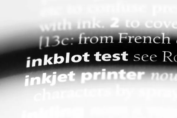 inkblot test word in a dictionary. inkblot test concept.