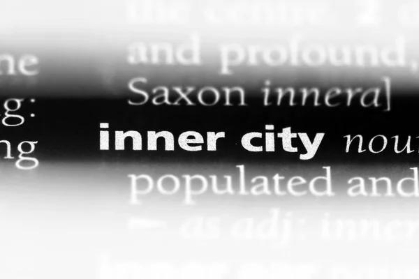 inner city word in a dictionary. inner city concept.
