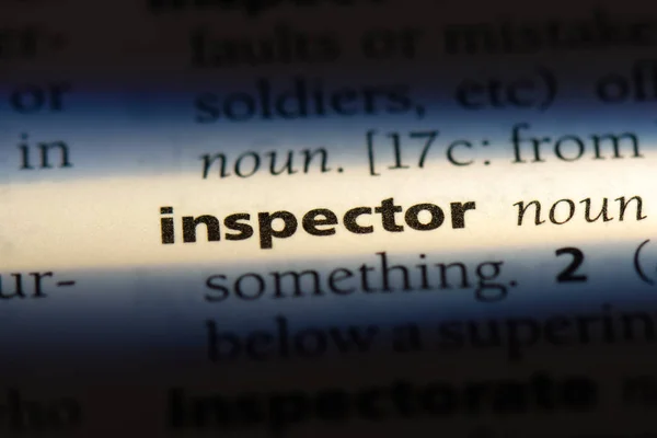 Inspecteur Woord Een Woordenboek Inspecteur Concept — Stockfoto