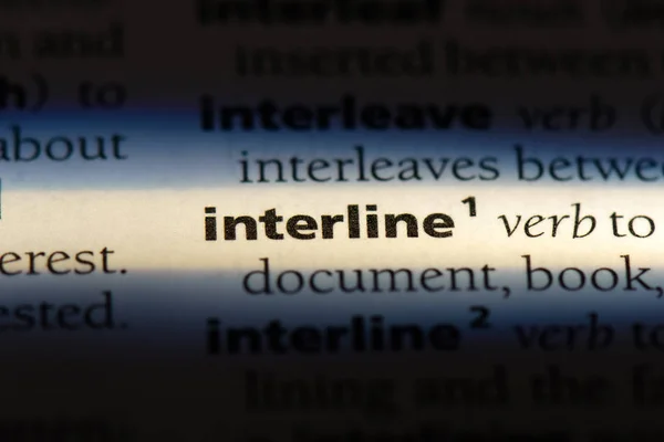 Interline Słowo Słowniku Interline Koncepcja — Zdjęcie stockowe