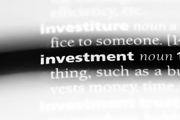 Investment Word Dictionary Investment Concept — Stock Photo, Image