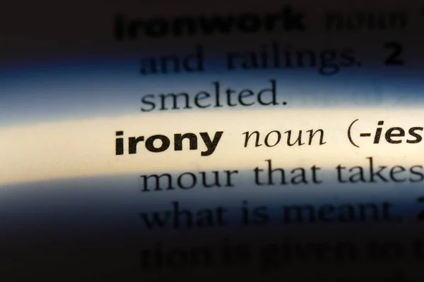 Ironia Słowo Słowniku Koncepcja Ironii — Zdjęcie stockowe