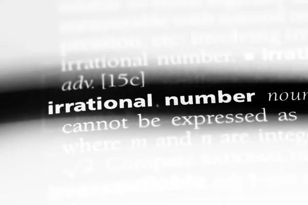 Irrational Number Word Dictionary Irrational Number Concept — Stock Photo, Image