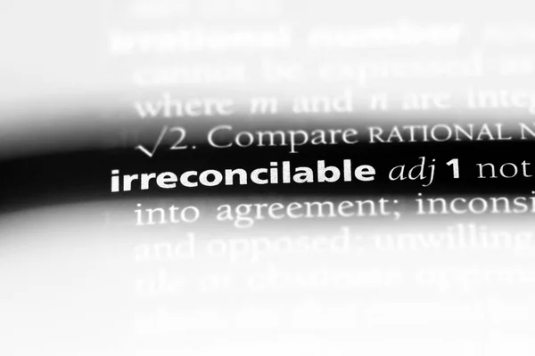 Palavra Irreconciliável Dicionário Conceito Irreconciliável — Fotografia de Stock