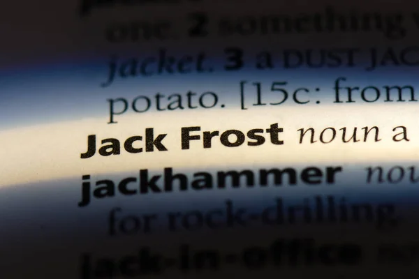 jack frost word in a dictionary. jack frost concept.