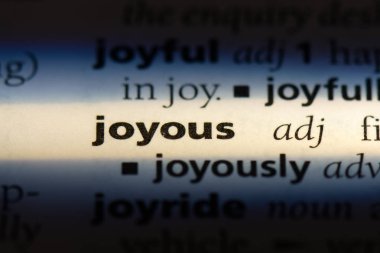 bir sözlük neşeli Word'de. neşeli kavramı.