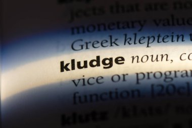 bir sözlüğü'ndeki sözcüğü kludge. kludge kavramı.