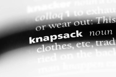 sırt çantası Word'de bir sözlük. sırt çantası kavramı.