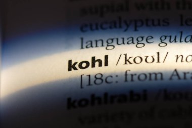 Kohl Word'de bir sözlük. Kohl kavramı.