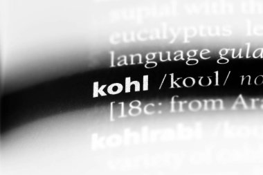 Kohl Word'de bir sözlük. Kohl kavramı.