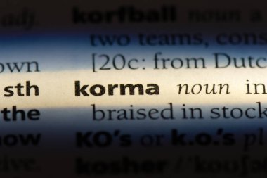 bir sözlüğü'ndeki Korma sözcüğü. Kavurma kavramı.