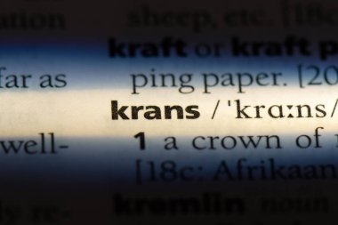 Kran 'ın sözlüğü. kran konsepti.