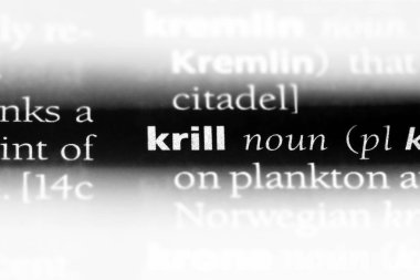 bir sözlüğü'ndeki krili sözcüğü. Kril kavramı.