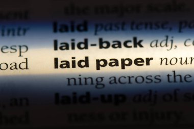 laid kağıt Word'de bir sözlük. laid kağıt kavramı.