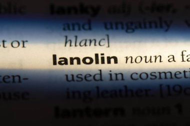 Lanolin Word'de bir sözlük. Lanolin kavramı.