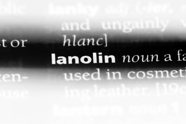 Lanolin Word'de bir sözlük. Lanolin kavramı.