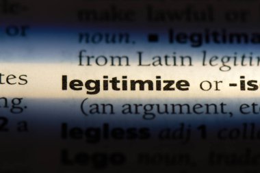 bir sözlüğü'ndeki sözcüğü meşrulaştırmak. kavram meşrulaştırmak.