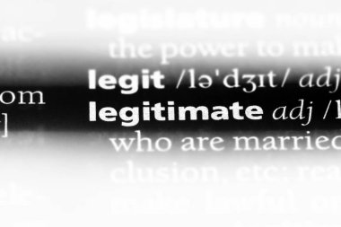 bir sözlüğü'ndeki meşru sözcüğü. yasal kavram.