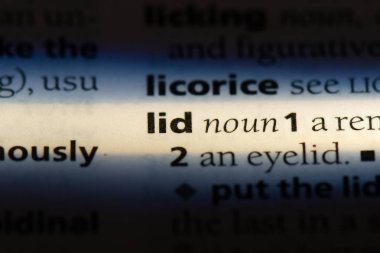 bir sözlüğü'ndeki kapak sözcüğü. kapak konsepti.