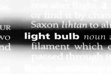 ampul Word'de bir sözlük. ampul kavramı.