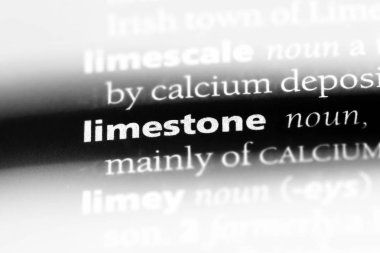 bir sözlüğü'ndeki kireçtaşı sözcüğü. kireç taşı kavramı.