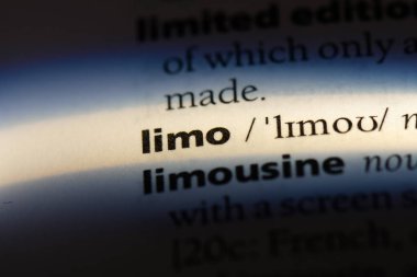 Limuzin Word'de bir sözlük. Limuzin kavramı.