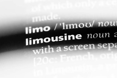 Limuzin Word'de bir sözlük. Limuzin kavramı.