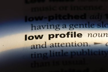 düşük profilli Word'de bir sözlük. düşük profilli kavramı.