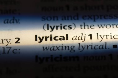 bir sözlüğü'ndeki lirik sözcüğü. lirik kavramı.