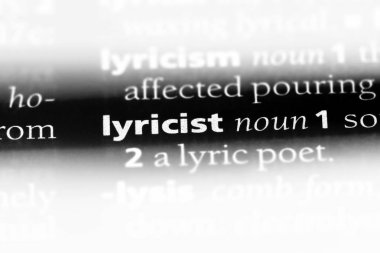 şarkı sözü yazarı Word'de bir sözlük. şarkı sözü yazarı kavramı.