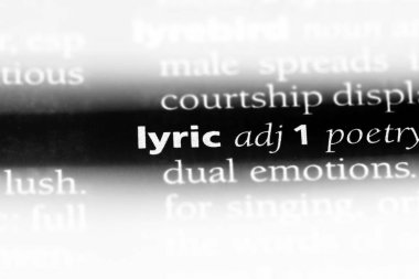 bir sözlüğü'ndeki lirik sözcüğü. lirik kavramı.