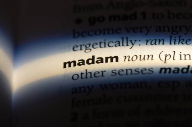 Bayan Word'de bir sözlük. Bayan kavramı.