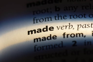 kelime sözlükte yapılmış. yapılan kavramı.