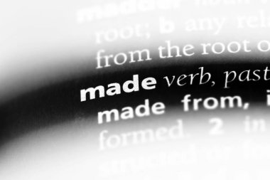 kelime sözlükte yapılmış. yapılan kavramı.