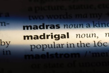 Madrigal Word'de bir sözlük. Madrigal kavramı.