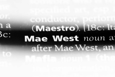 Mae West Word'de bir sözlük. Mae West konsept.