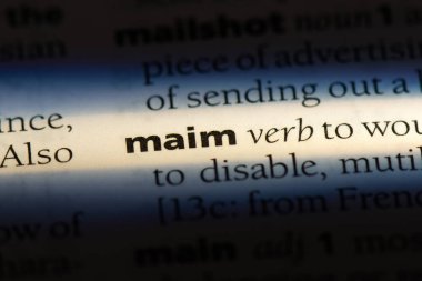 bir sözlüğü'ndeki sözcüğü mahvetti. kavram sakatlamak.