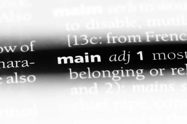 bir sözlüğü'ndeki ana sözcüğü. ana kavram.